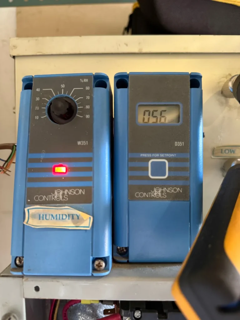 Control panel for a commercial dehumidifier