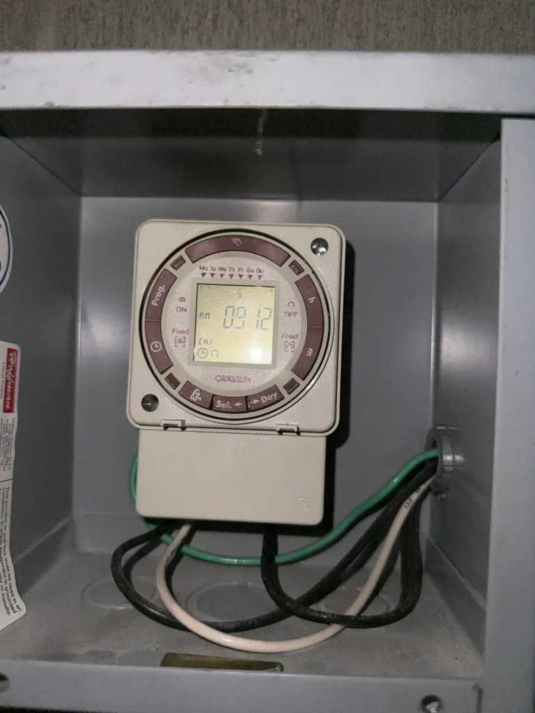 Time clock controlling an HVAC schedule