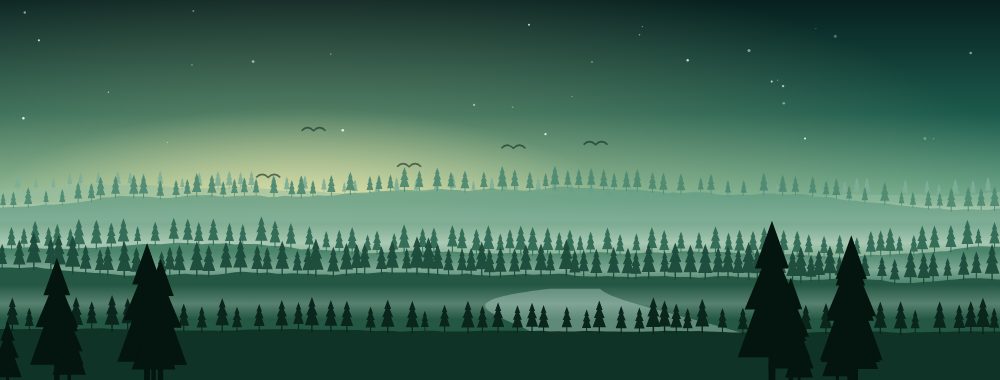 Cascades forest illustration